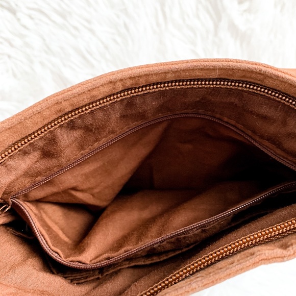 Roxy Boho Faux Brown Leather Fringe Tassel Purse - Picture 6 of 10